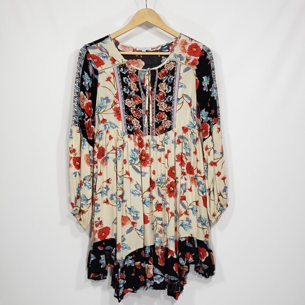Patrons of Peace Floral Babydoll Dress / Tunic Size M